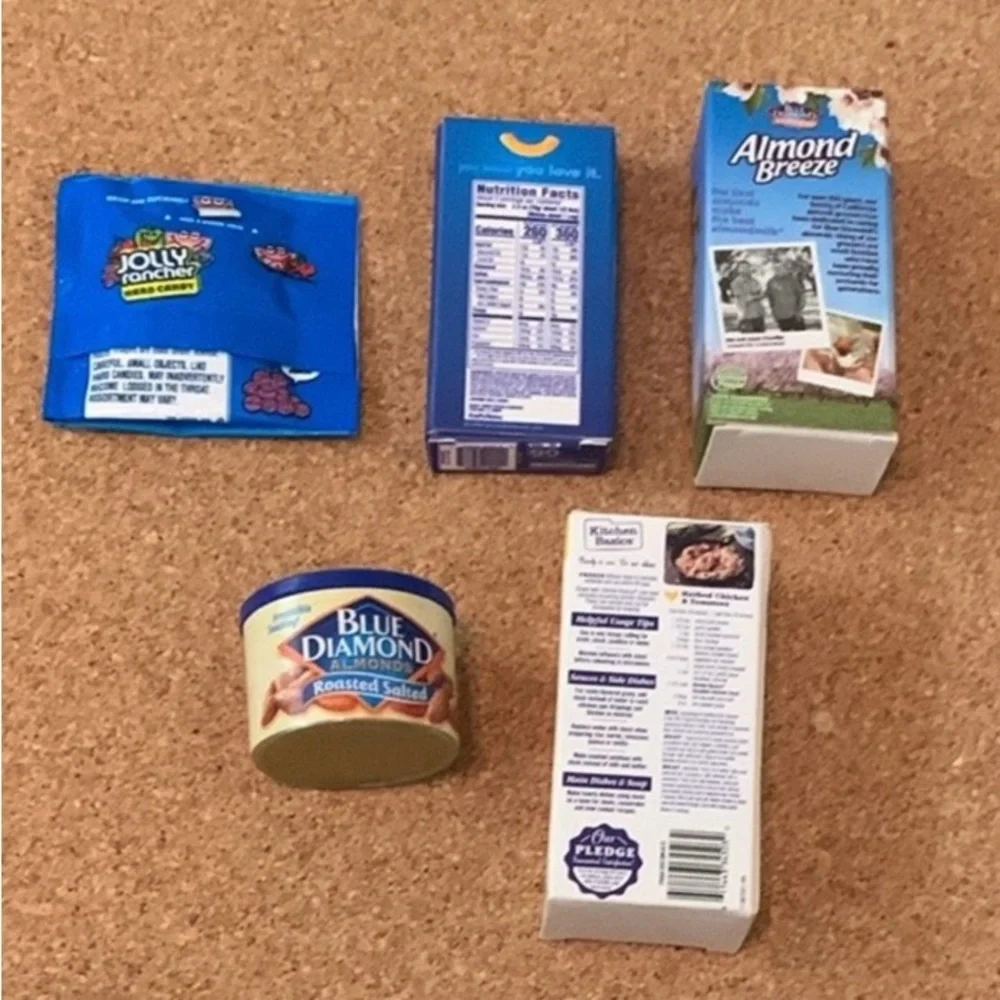 Mini Brands Toy Food Lot Jolly Ranchers,Jello,Mac and Cheese,Nuts,Taco,Crackers